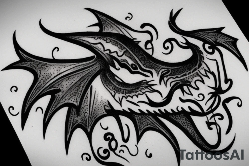 nice little dragon head tattoo idea