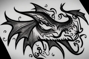 nice little dragon head tattoo idea