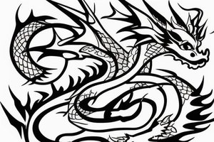 nice little dragon with only one line tattoo idea