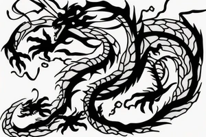 nice little dragon with only one line tattoo idea