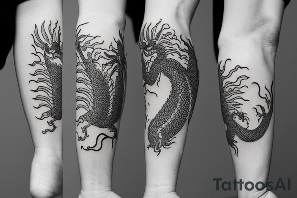 nice little dragon minimalist tattoo idea