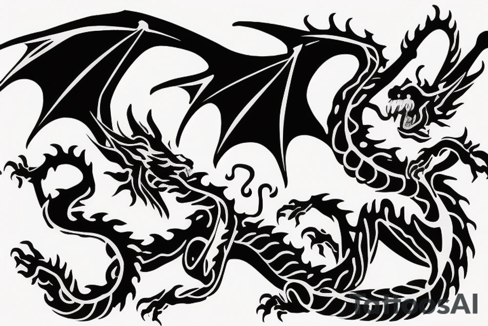 nice little dragon minimalist tattoo idea