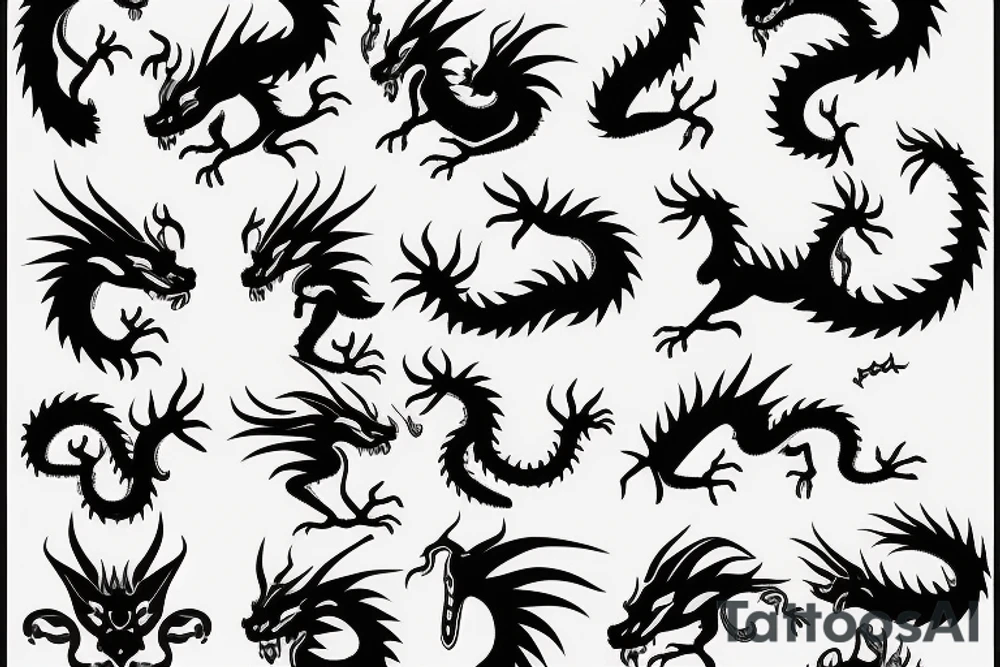 simple nice little dragon tattoo idea