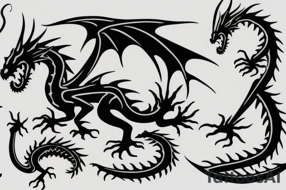 simple nice little dragon tattoo idea