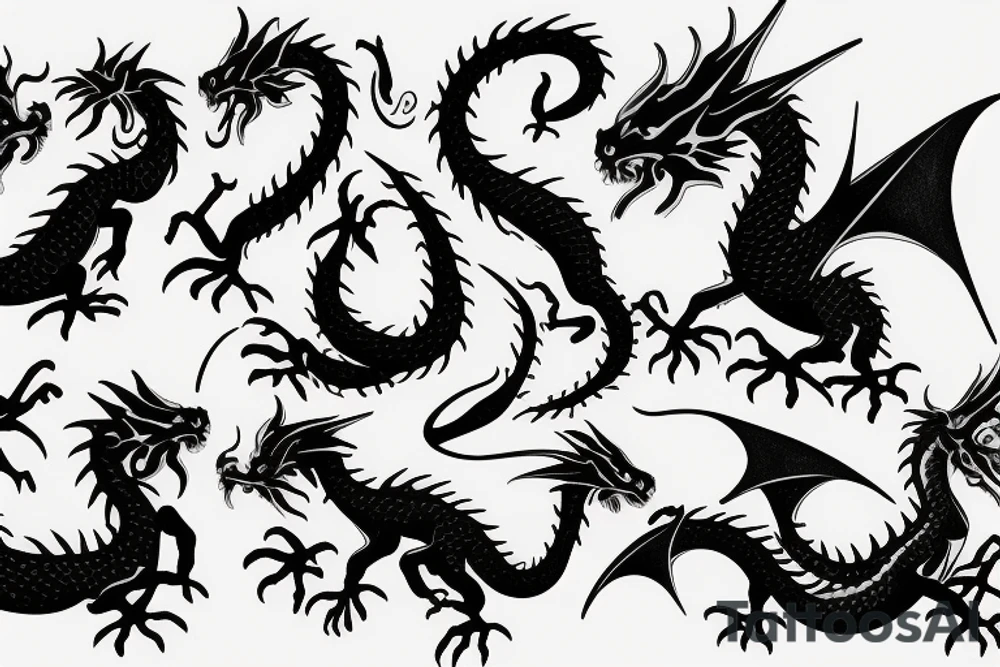 simple nice little dragon tattoo idea