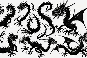 simple nice little dragon tattoo idea