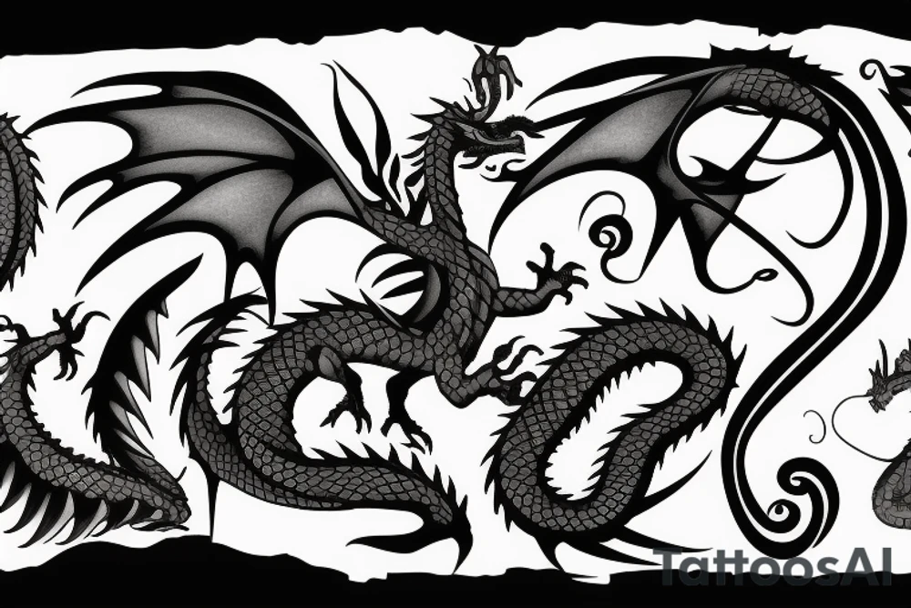 simple nice little dragon tattoo idea