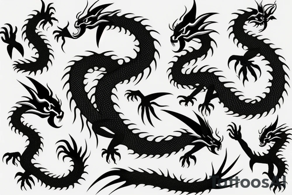simple nice little dragon tattoo idea