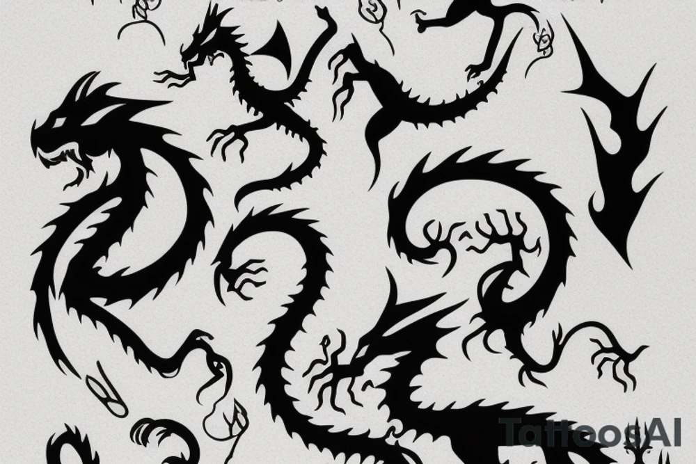 simple nice little dragon tattoo idea