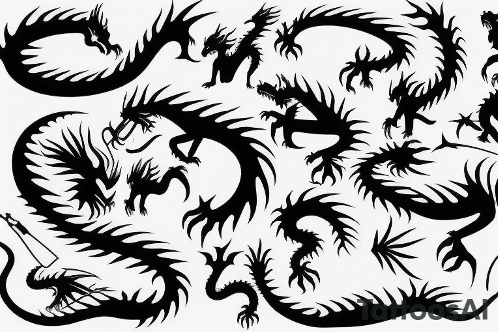 simple nice little dragon tattoo idea