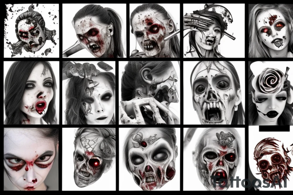 A hot zombie girl tattoo idea