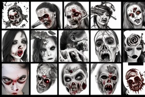 A hot zombie girl tattoo idea