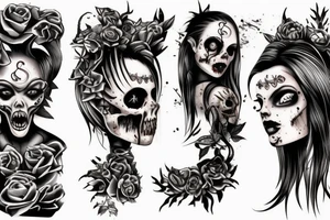 A hot zombie girl tattoo idea