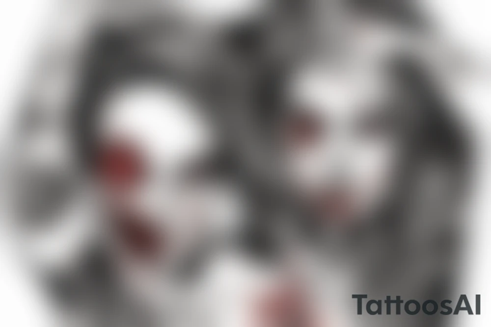 A hot zombie girl, realistic, no skin tattoo idea