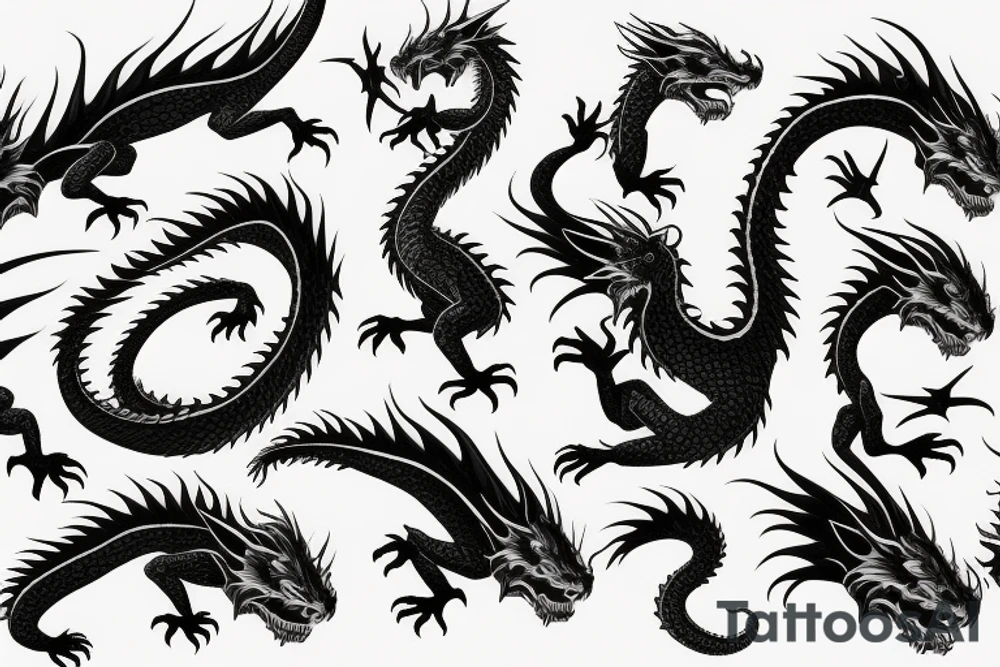 simple nice little dragon tattoo idea