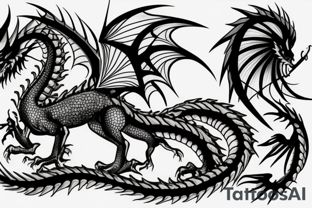 simple nice little dragon tattoo idea