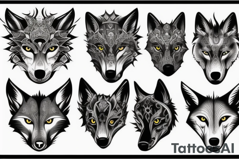 simple nice little wolf tattoo idea