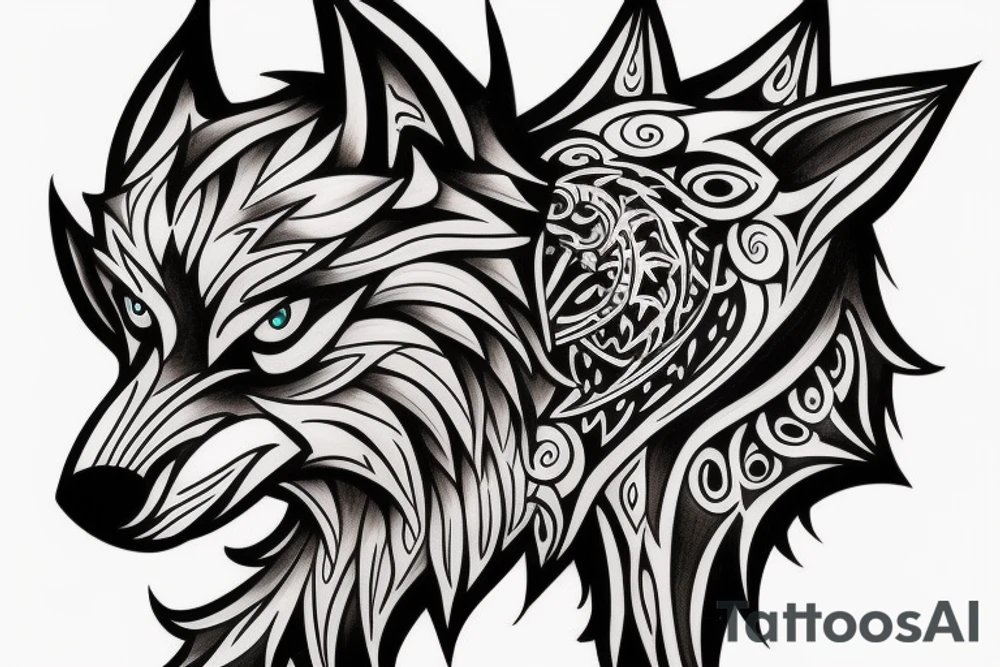 simple nice little wolf tattoo idea
