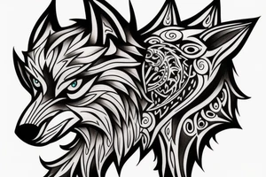 simple nice little wolf tattoo idea