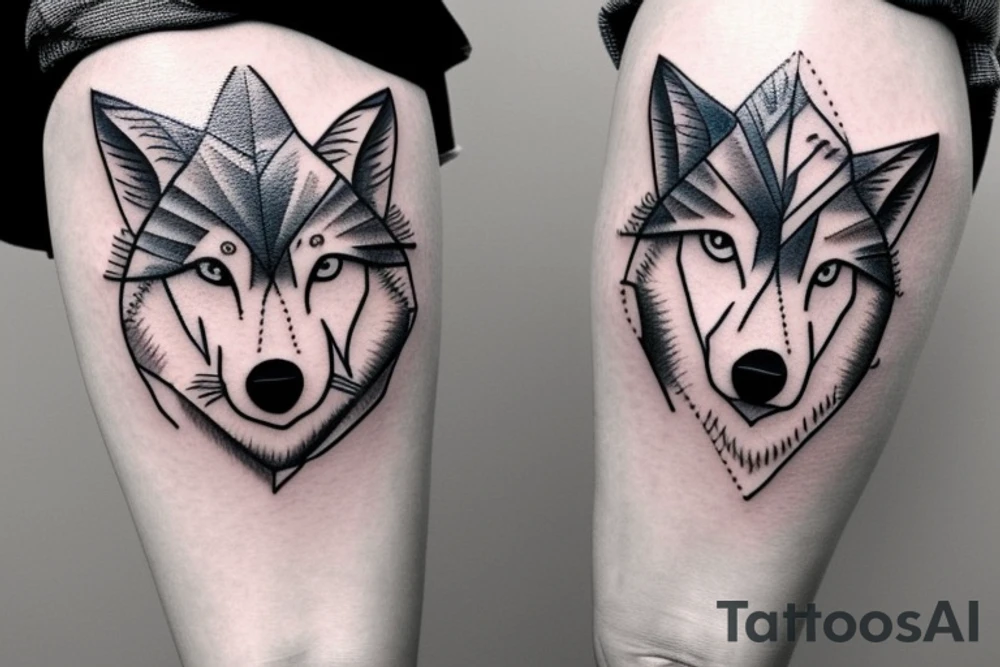 simple nice little wolf tattoo idea