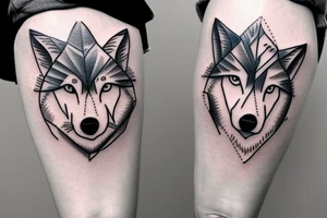 simple nice little wolf tattoo idea