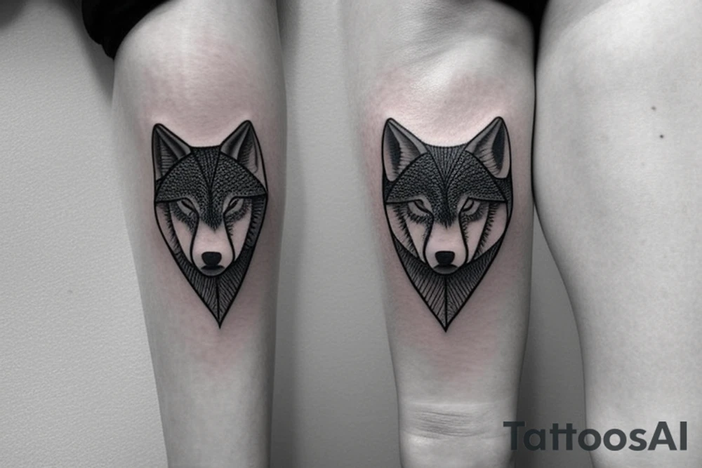 simple nice little wolf tattoo idea