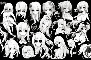 A hot anime girl, horror tattoo idea