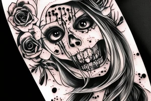 A pretty zombie girl tattoo idea