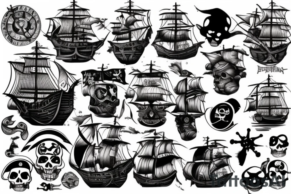 Pirate ship tattoo idea