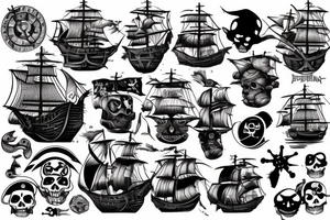 Pirate ship tattoo idea