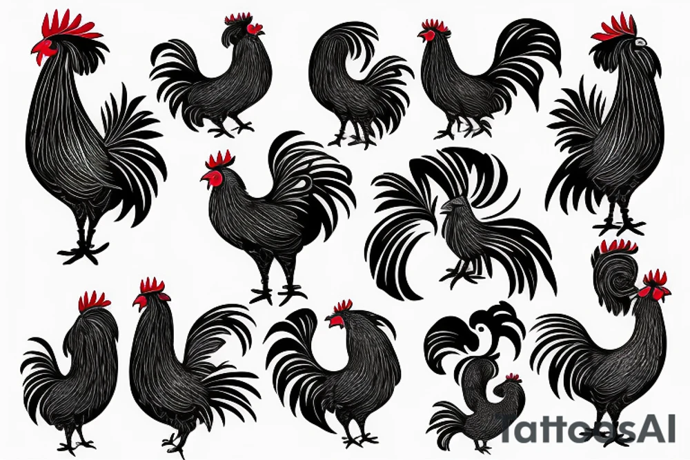 a rooster with its head facing backwards tattoo idea a rooster with its head facing backwards tattoo idea