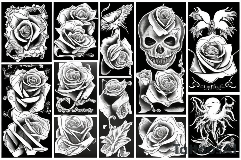 Black rose tattoo idea