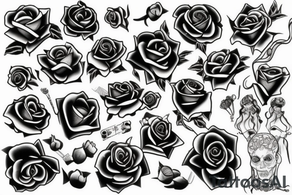 Black rose tattoo idea