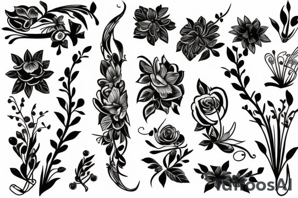 Floral forearm tattoo idea
