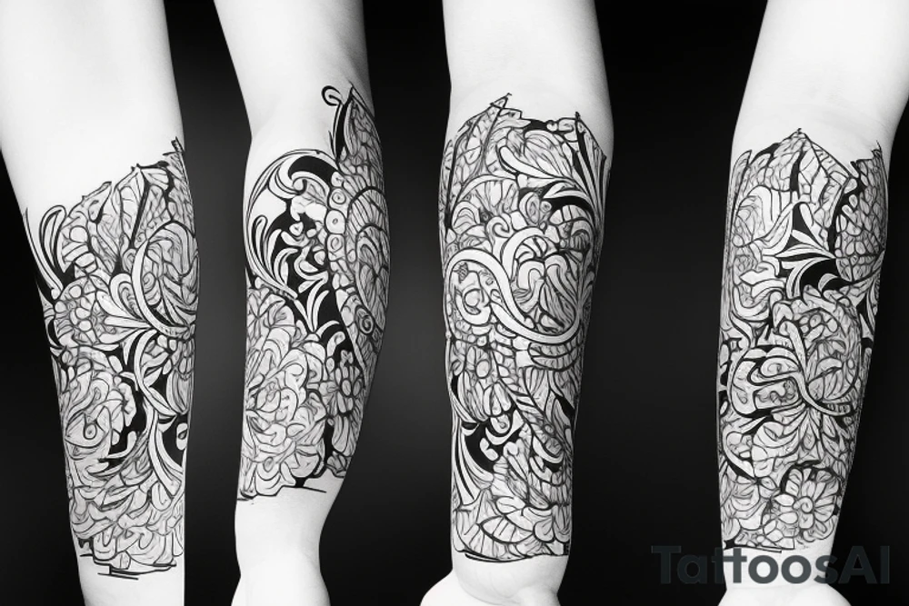 Floral forearm wrap tattoo idea