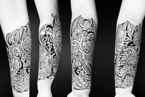 Floral forearm wrap tattoo idea