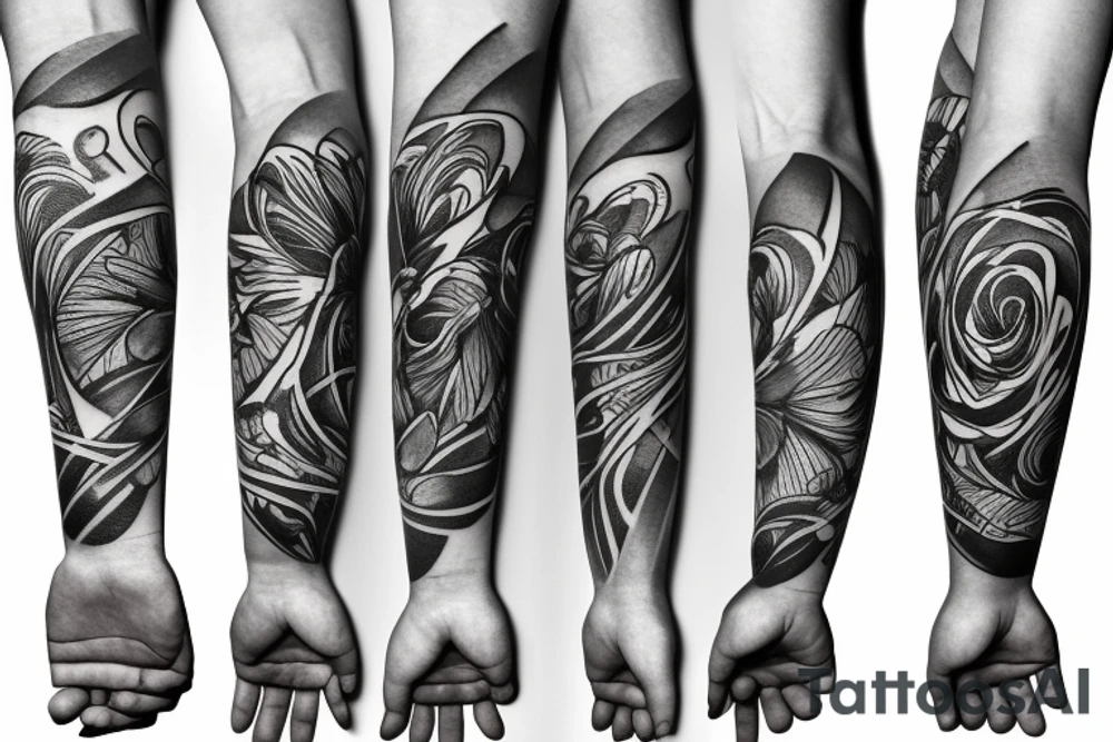 Floral forearm wrap tattoo idea