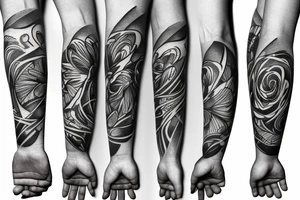 Floral forearm wrap tattoo idea