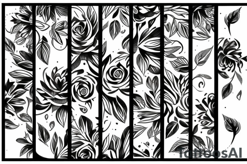 Floral line tattoo idea