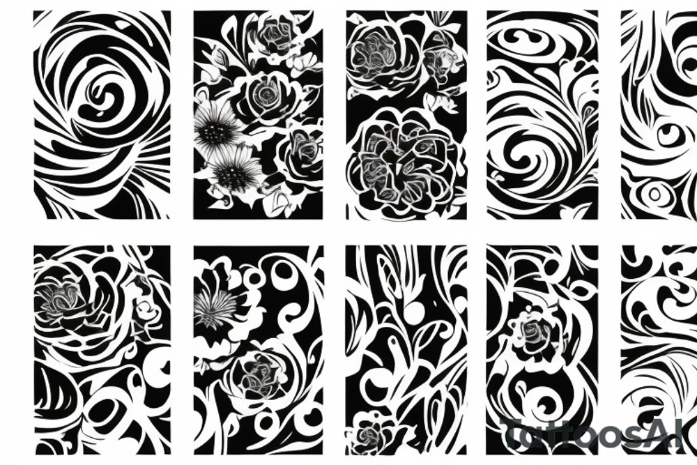 Floral line tattoo idea