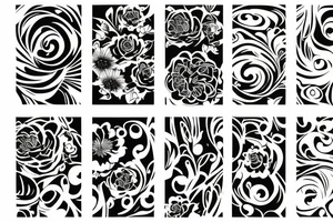 Floral line tattoo idea