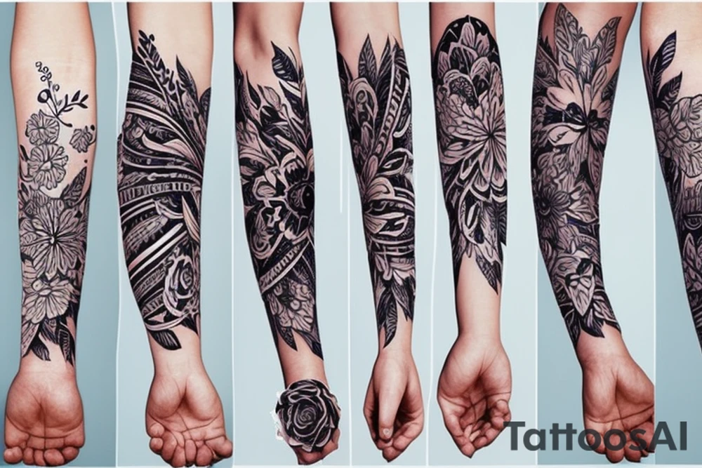 Floral wrap forearm tattoo idea