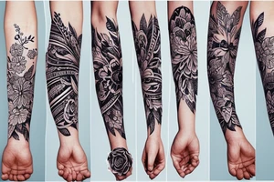 Floral wrap forearm tattoo idea
