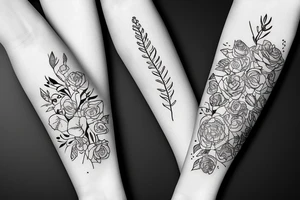 Floral wrap forearm tattoo idea