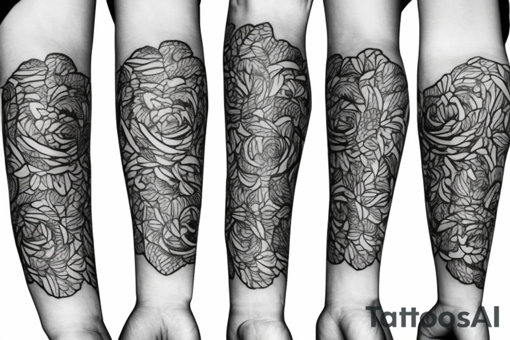 Floral wrap forearm taco tattoo idea