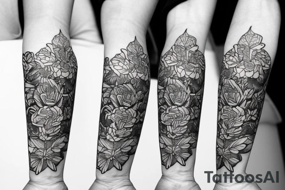 Floral wrap forearm taco tattoo idea