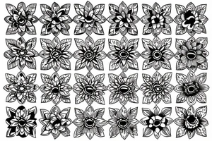 Daisy flower forearm simple Maltese cross tattoo idea