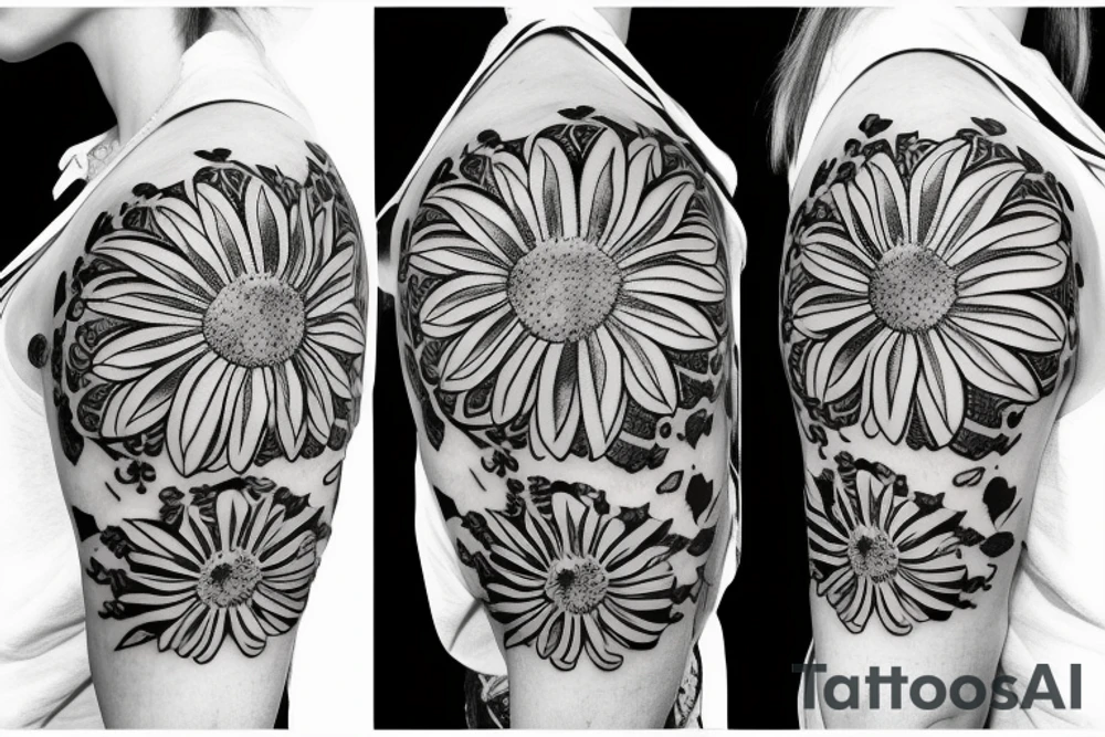 Daisy flower forearm simple Maltese cross tattoo idea Daisy flower forearm simple Maltese cross tattoo idea