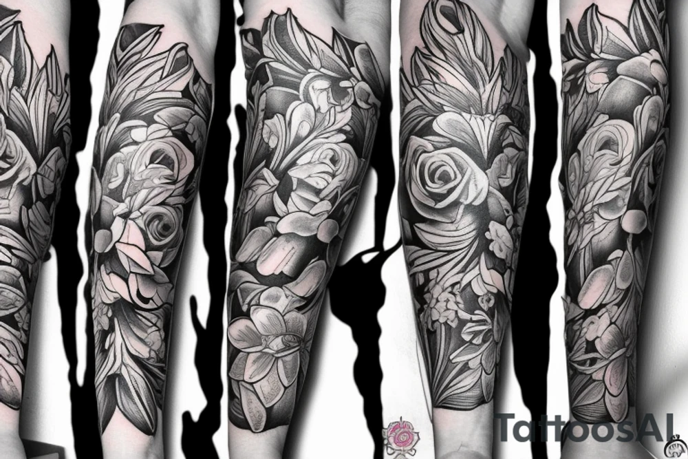 Floral twist forearm tattoo idea