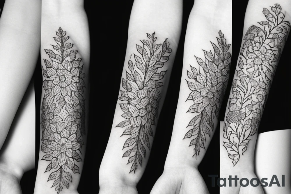 Floral twist forearm tattoo idea